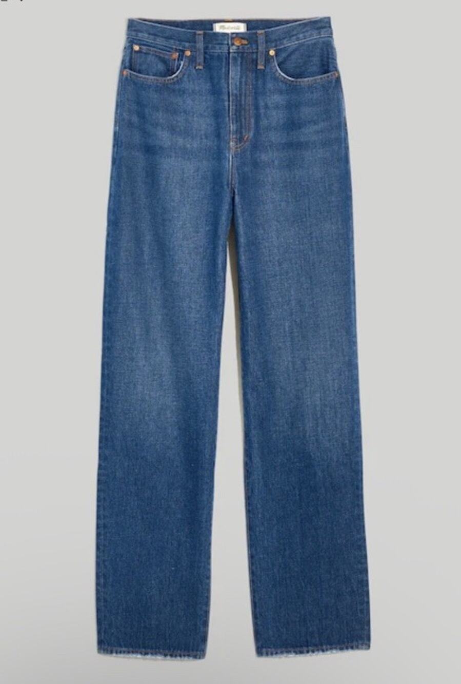 Madewell Jean Blue Dark Indigo Baggy Straight Denim Hemp Y2K High Rise Sz 28